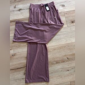Fabletics Cloud Jersey Wide Leg Pants - Mushroom Mauve Heather